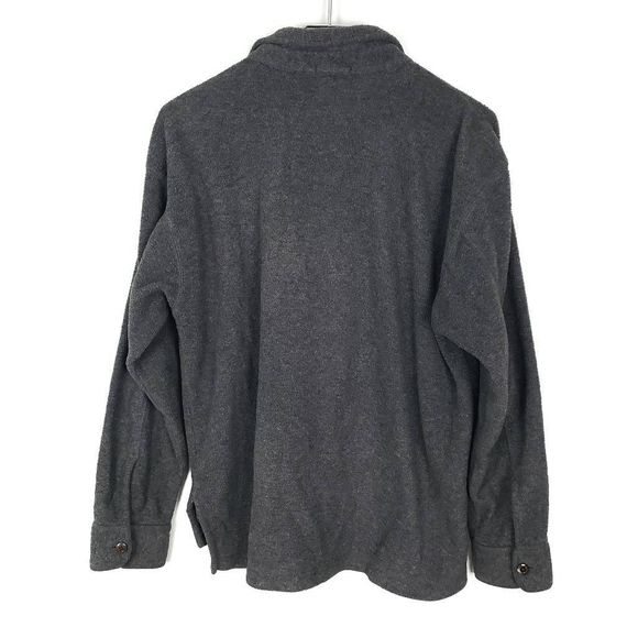 J. CREW Men's Gray Buttoned Polo Fleece Pullover Cuffed Jacket Size: X-Small - Picture 5 of 6